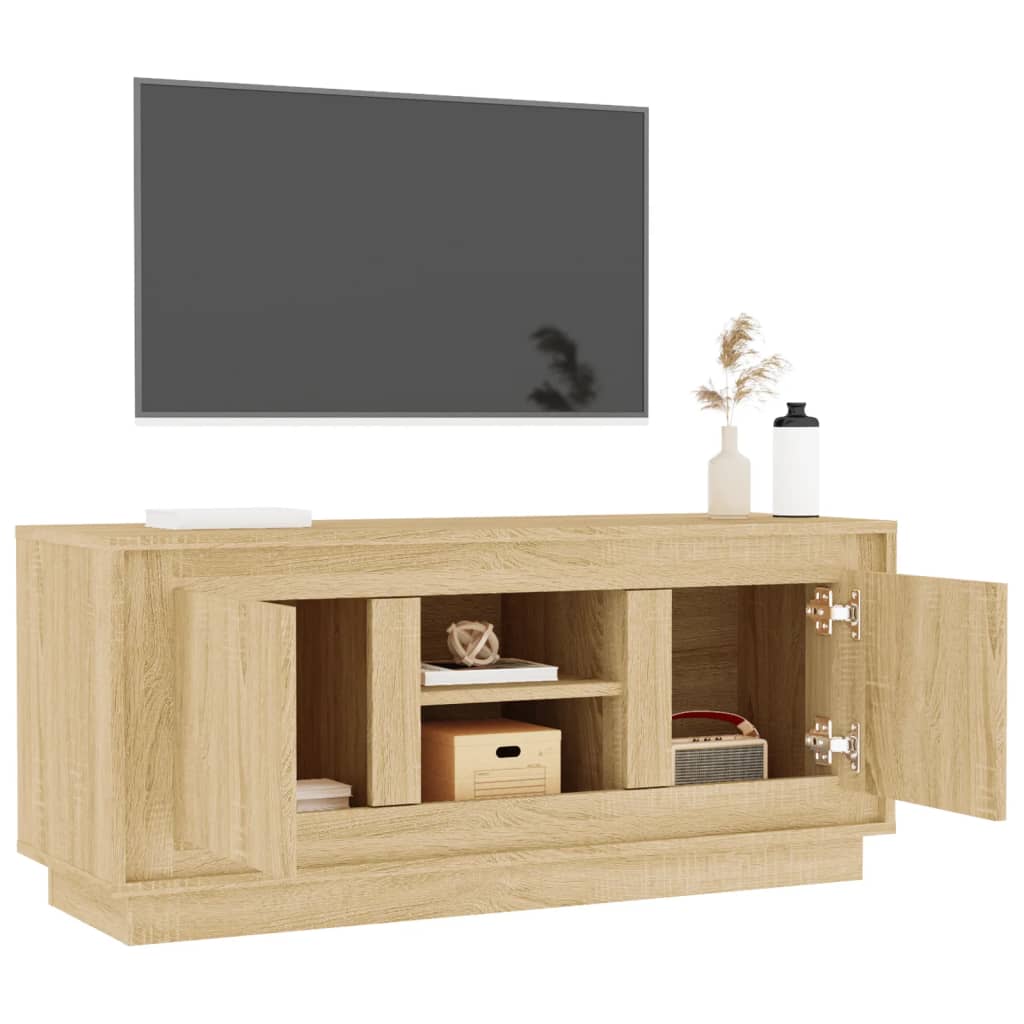 sonoma tölgyszínű szerelt fa TV-szekrény 102x35x45 cm