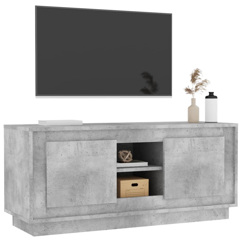 betonszürke szerelt fa TV-szekrény 102x35x45 cm