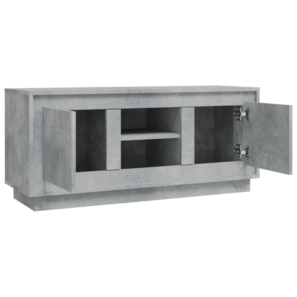betonszürke szerelt fa TV-szekrény 102x35x45 cm