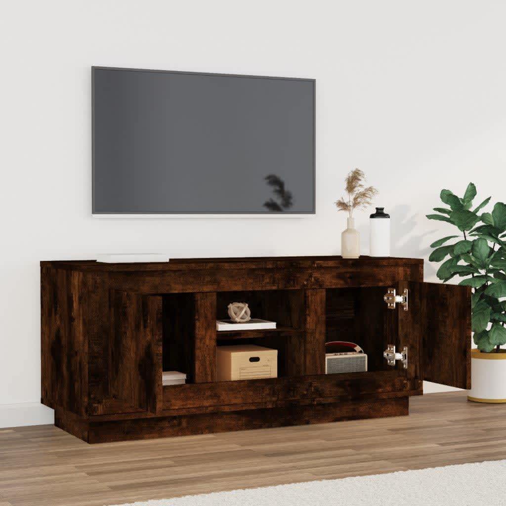 füstös tölgy színű szerelt fa TV-szekrény 102 x 35 x 45 cm