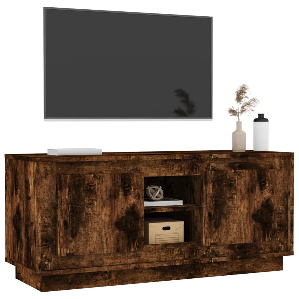 füstös tölgy színű szerelt fa TV-szekrény 102 x 35 x 45 cm