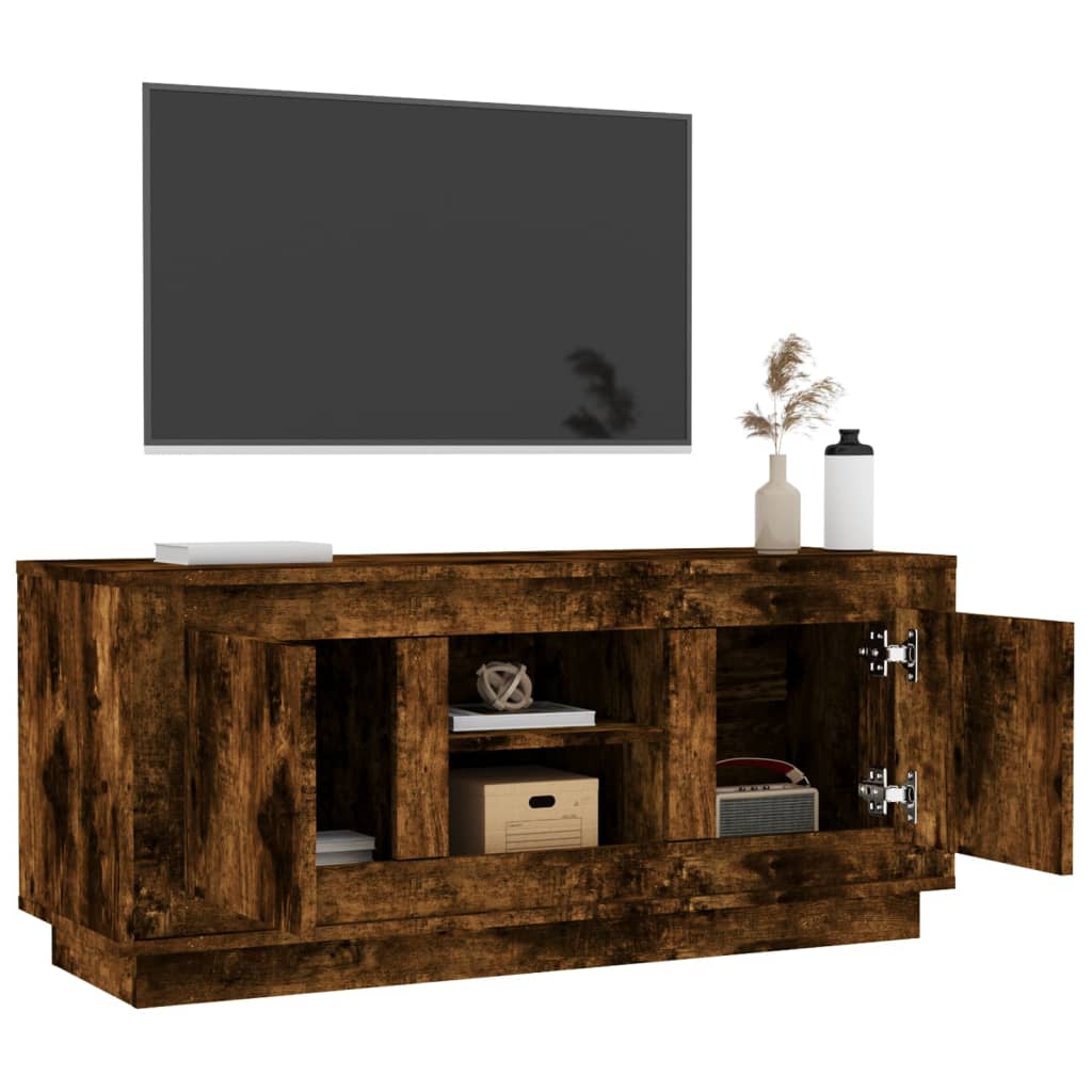 füstös tölgy színű szerelt fa TV-szekrény 102 x 35 x 45 cm