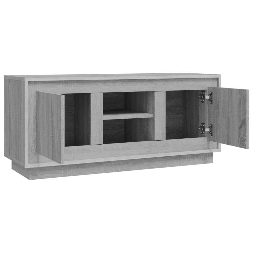 szürke sonoma színű szerelt fa TV-szekrény 102x35x45 cm