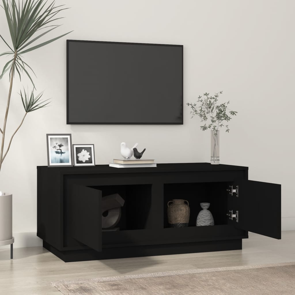 fekete szerelt fa dohányzóasztal 102x50x44 cm