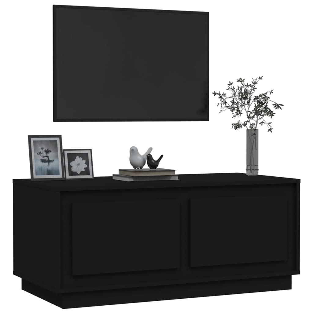 fekete szerelt fa dohányzóasztal 102x50x44 cm