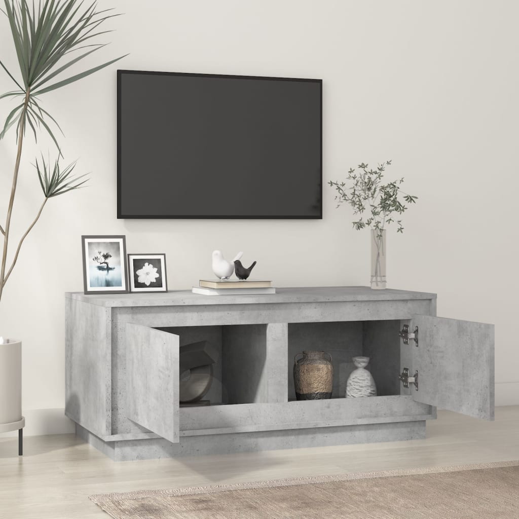betonszürke szerelt fa dohányzóasztal 102x50x44 cm