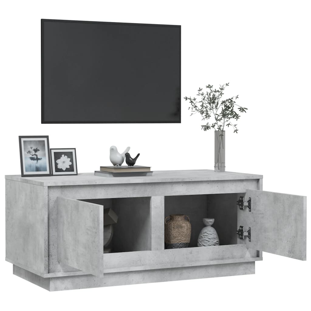 betonszürke szerelt fa dohányzóasztal 102x50x44 cm