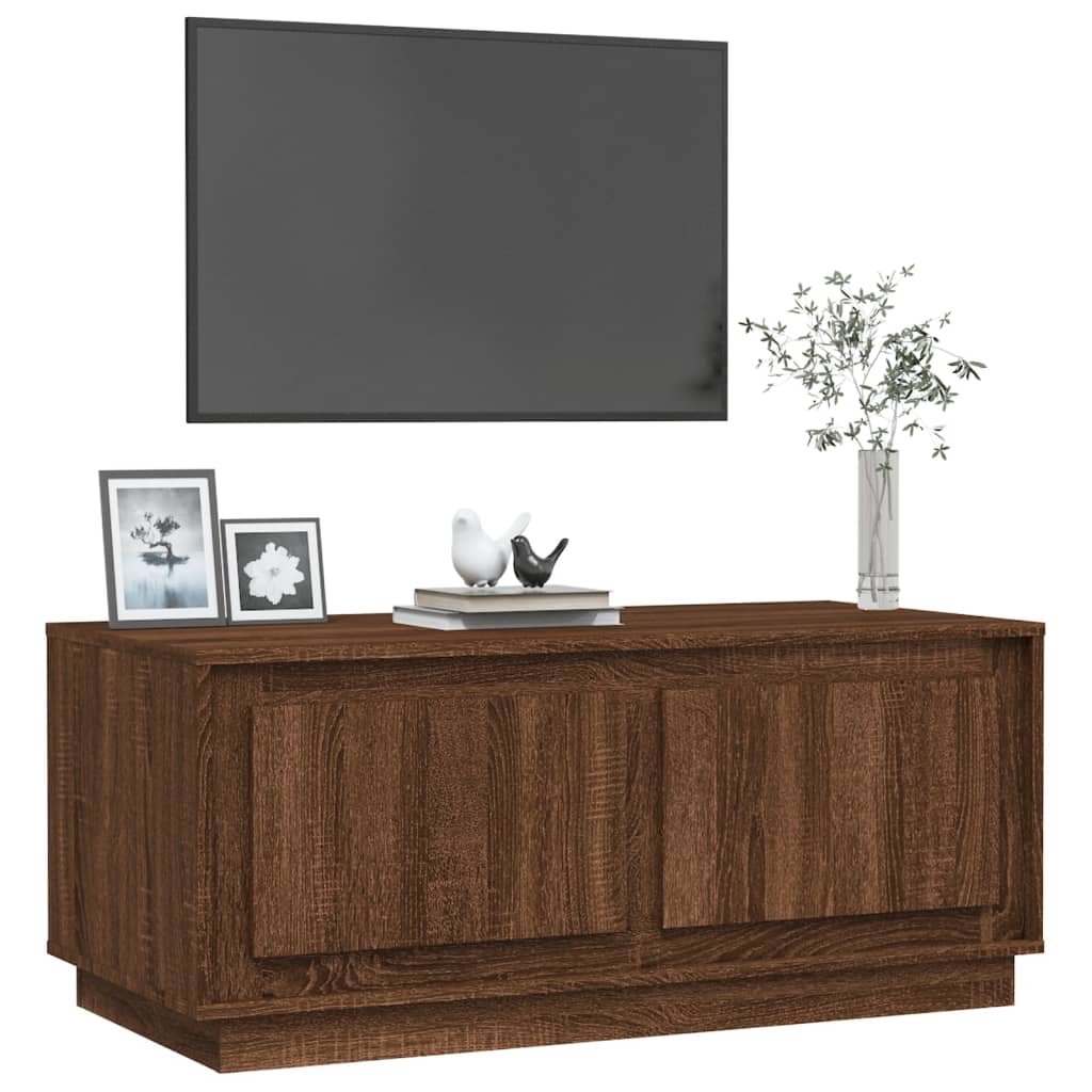 barna tölgyszínű szerelt fa dohányzóasztal 102x50x44 cm