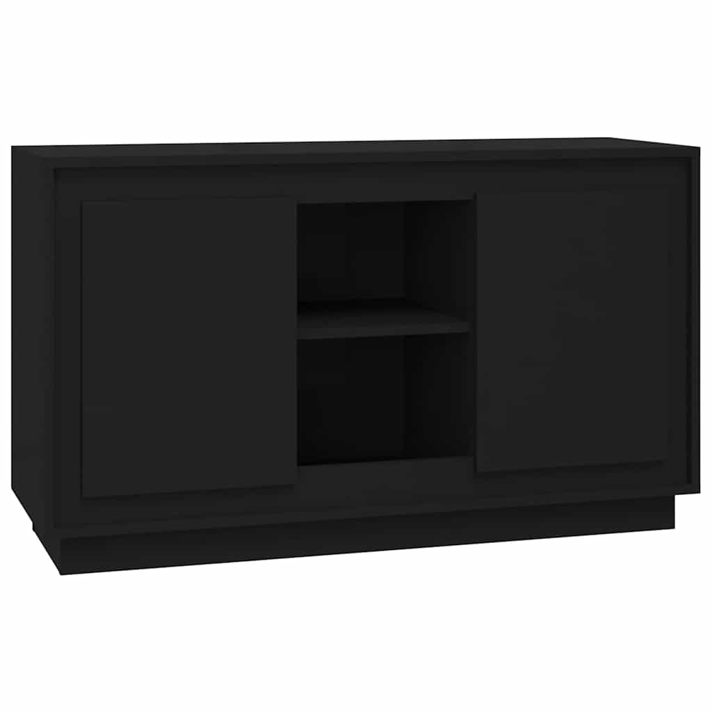 fekete szerelt fa tálalószekrény 102x35x60 cm