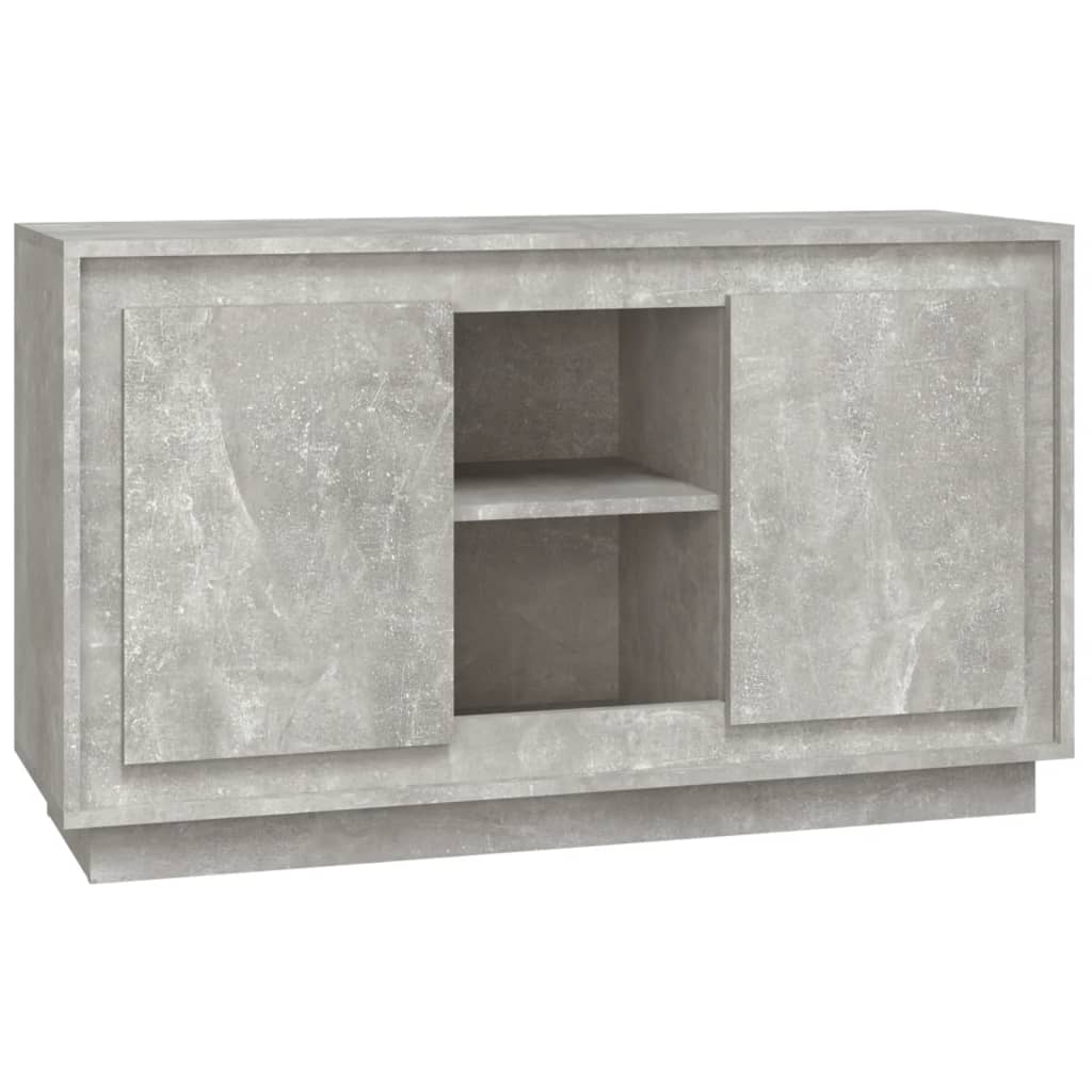 betonszürke szerelt fa tálalószekrény 102x35x60 cm