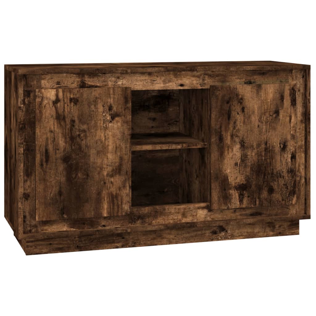 füstös tölgy színű szerelt fa tálalószekrény 102x35x60 cm