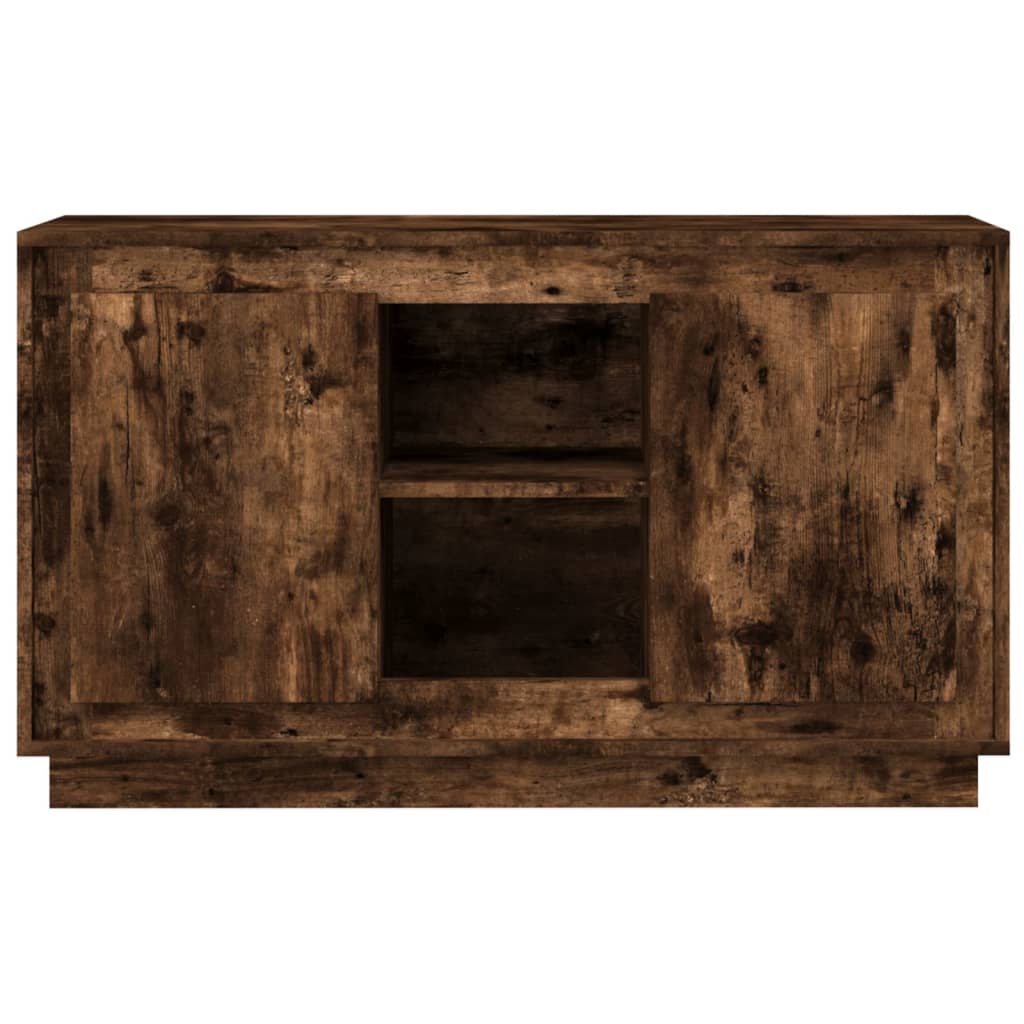 füstös tölgy színű szerelt fa tálalószekrény 102x35x60 cm