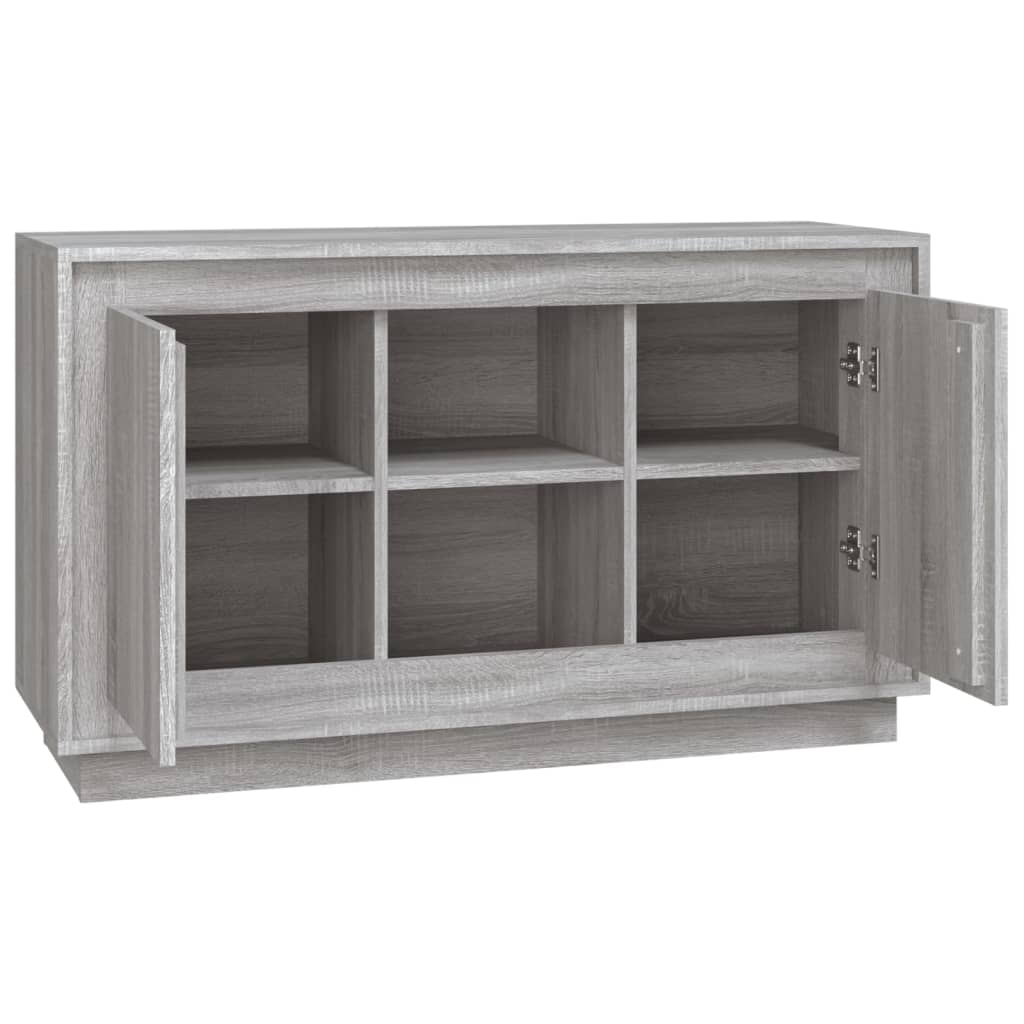 szürke sonoma színű szerelt fa tálalószekrény 102x35x60 cm