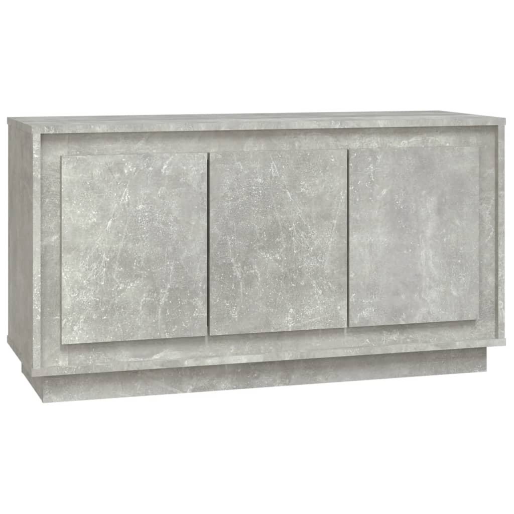 betonszürke szerelt fa tálalószekrény 102 x 35 x 55 cm