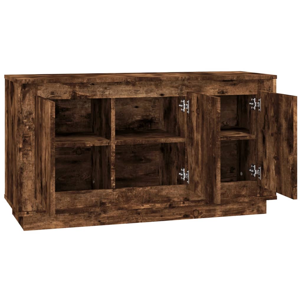 füstös tölgy színű szerelt fa tálalószekrény 102x35x55 cm