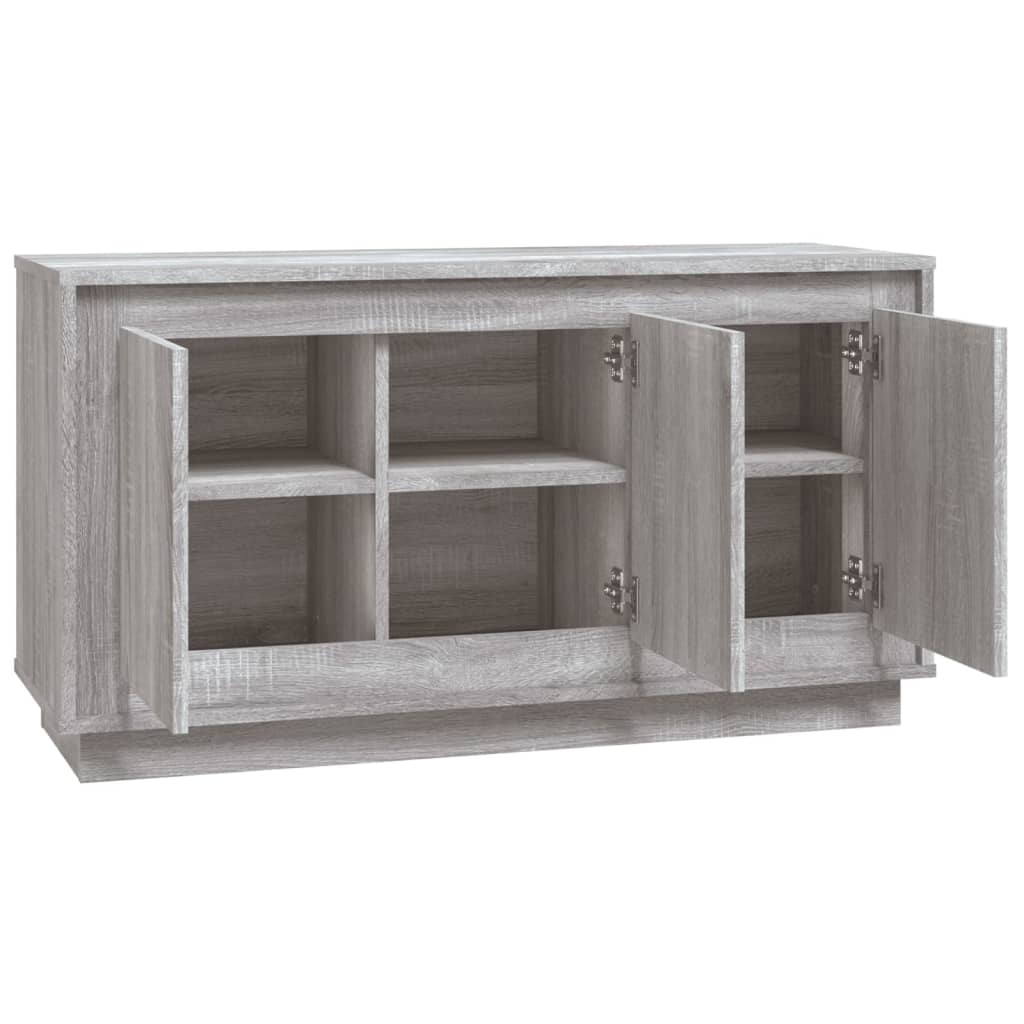 szürke sonoma színű szerelt fa tálalószekrény 102x35x55 cm