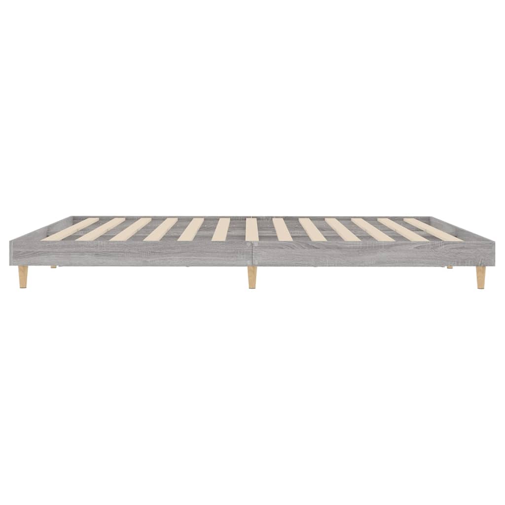 sonoma tölgyszínű szerelt fa ágykeret 200 x 200 cm