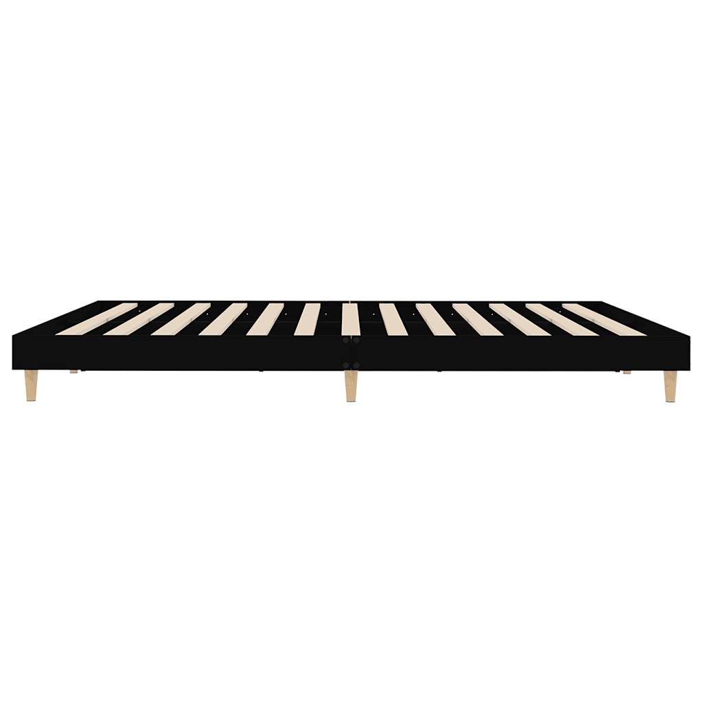 fekete szerelt fa ágykeret 120 x 200 cm