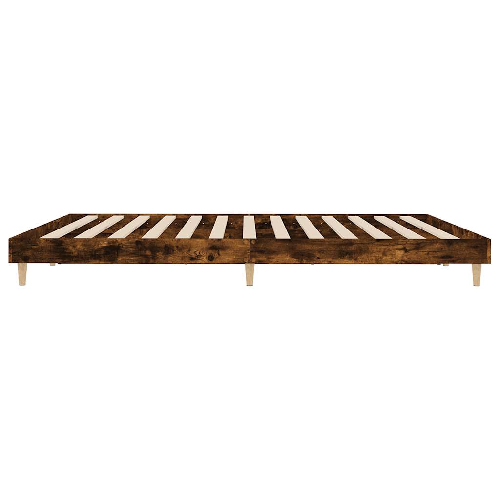 füstös tölgy színű szerelt fa ágykeret matrac nélkül 120x200 cm