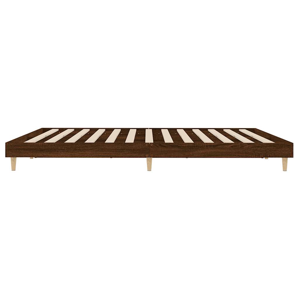 barna tölgy színű szerelt fa ágykeret matrac nélkül 120x200 cm