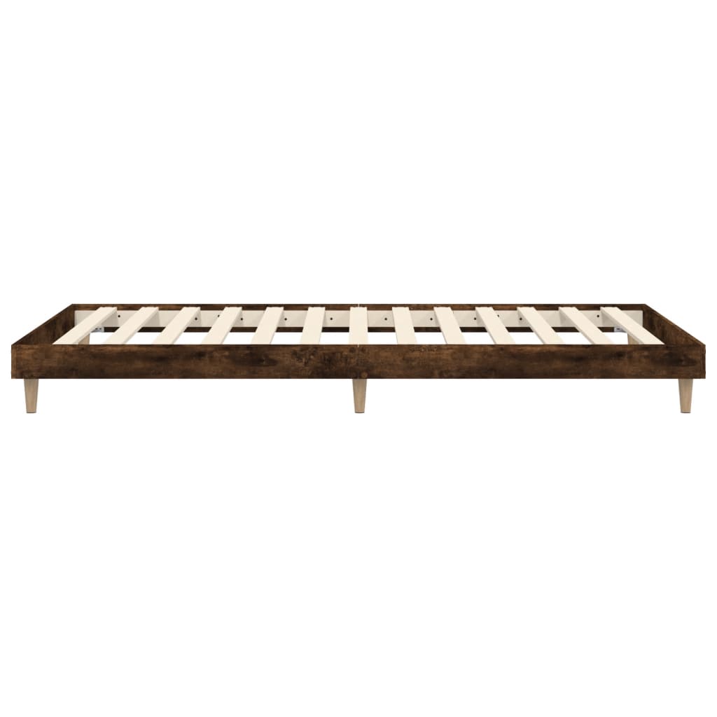 füstös tölgy színű szerelt fa ágykeret matrac nélkül 100x200 cm