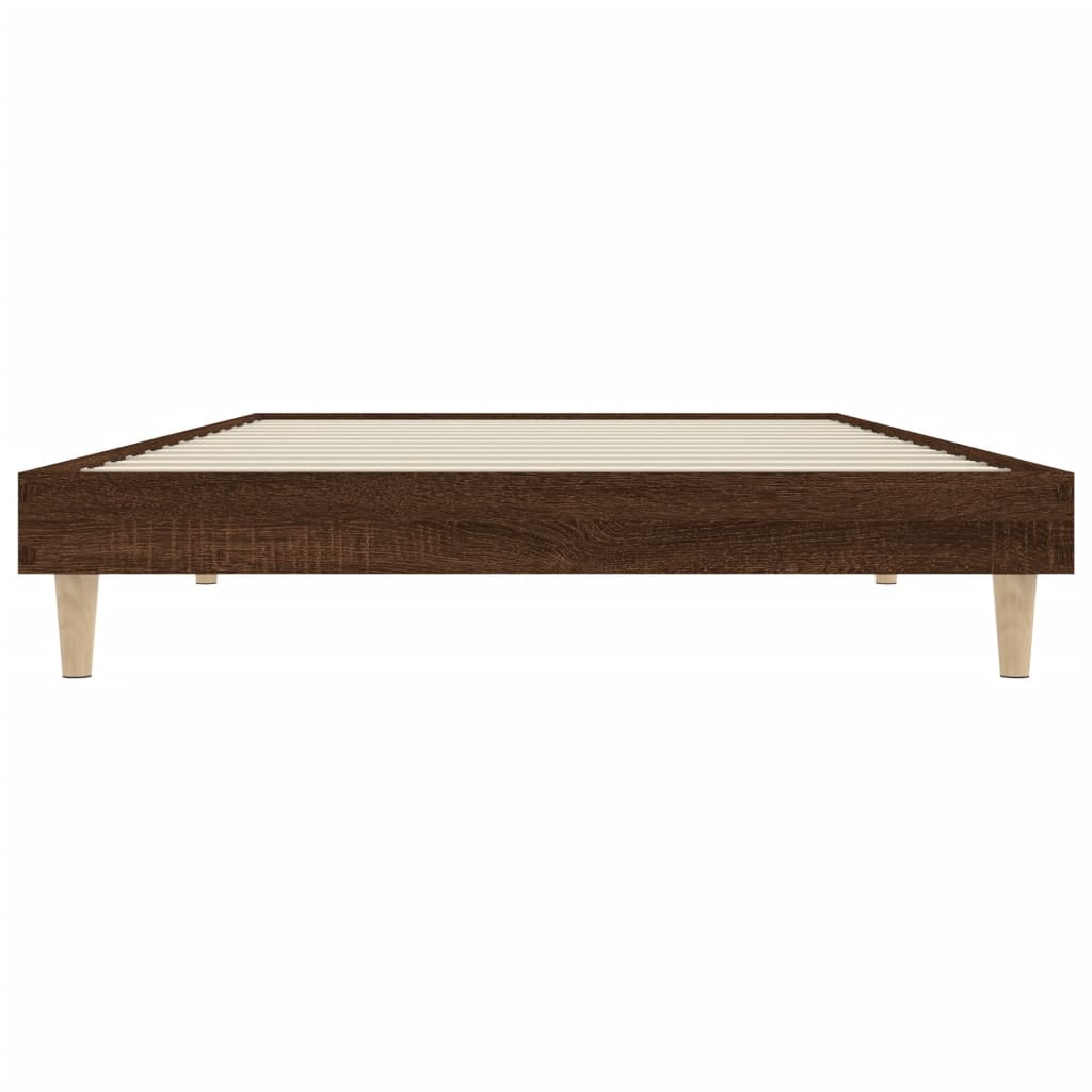 barna tölgy színű szerelt fa ágykeret matrac nélkül 100x200 cm