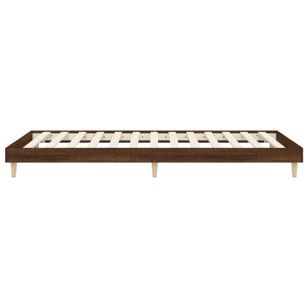 barna tölgy színű szerelt fa ágykeret matrac nélkül 100x200 cm
