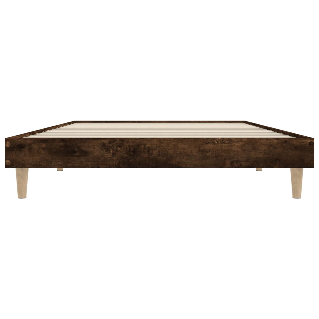 füstös tölgy színű szerelt fa ágykeret matrac nélkül 90x200 cm