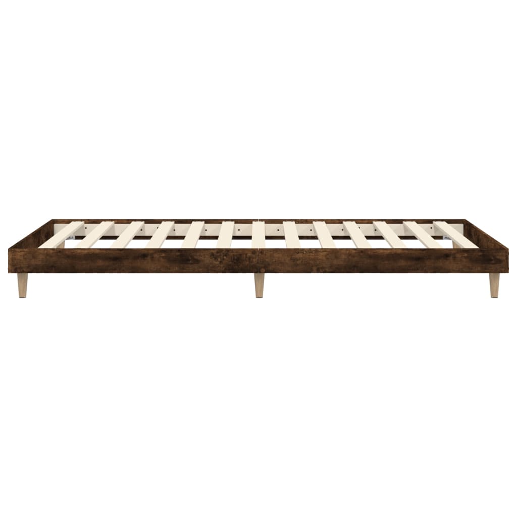 füstös tölgy színű szerelt fa ágykeret matrac nélkül 90x200 cm