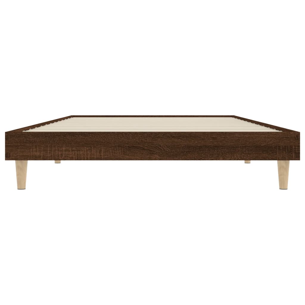 barna tölgy színű szerelt fa ágykeret matrac nélkül 90x200 cm