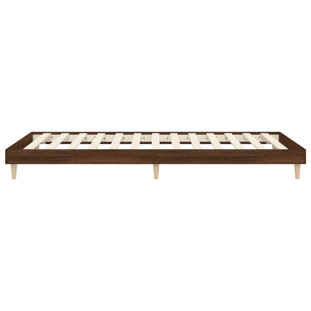 barna tölgy színű szerelt fa ágykeret matrac nélkül 90x200 cm