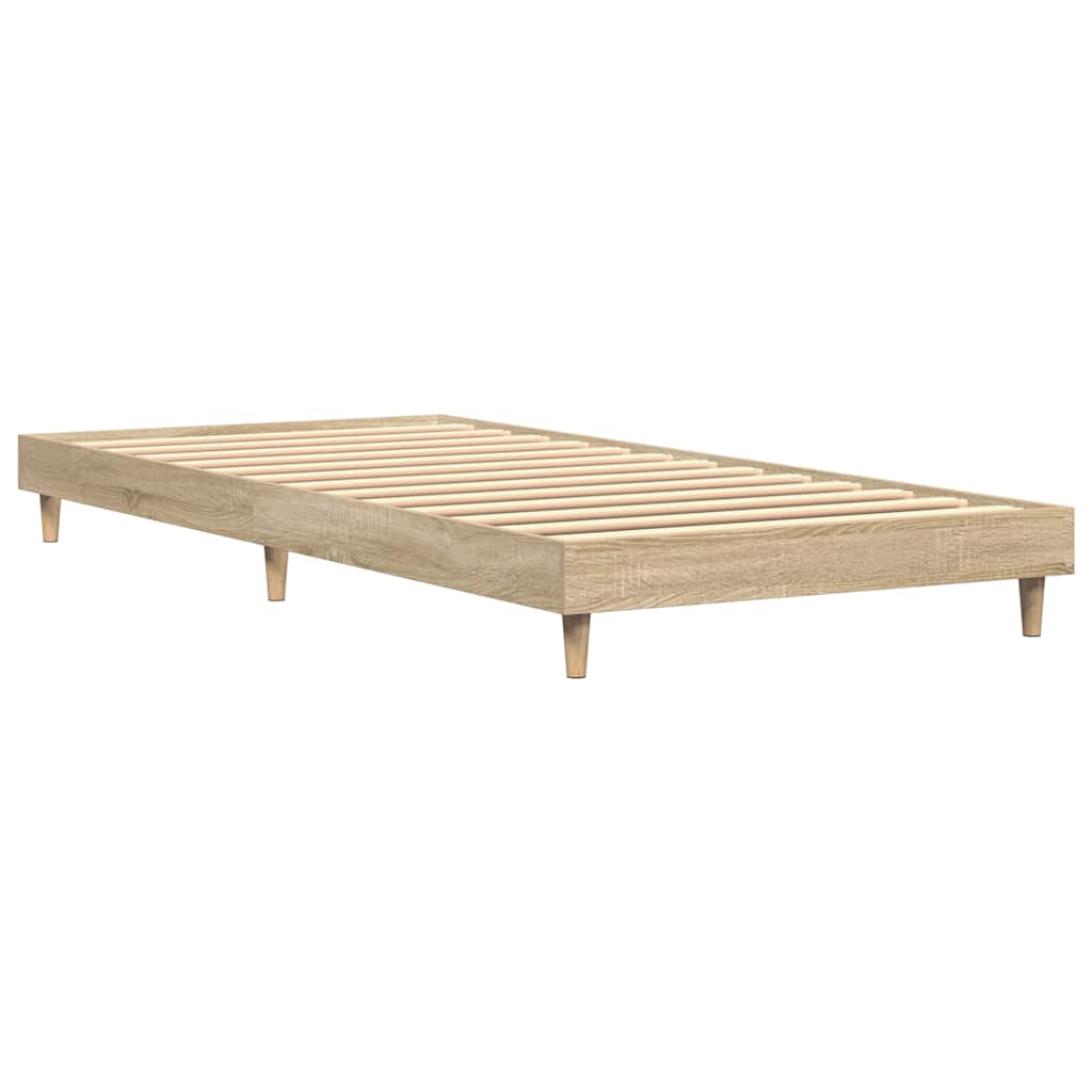 sonoma tölgy színű szerelt fa ágykeret matrac nélkül 75x190 cm