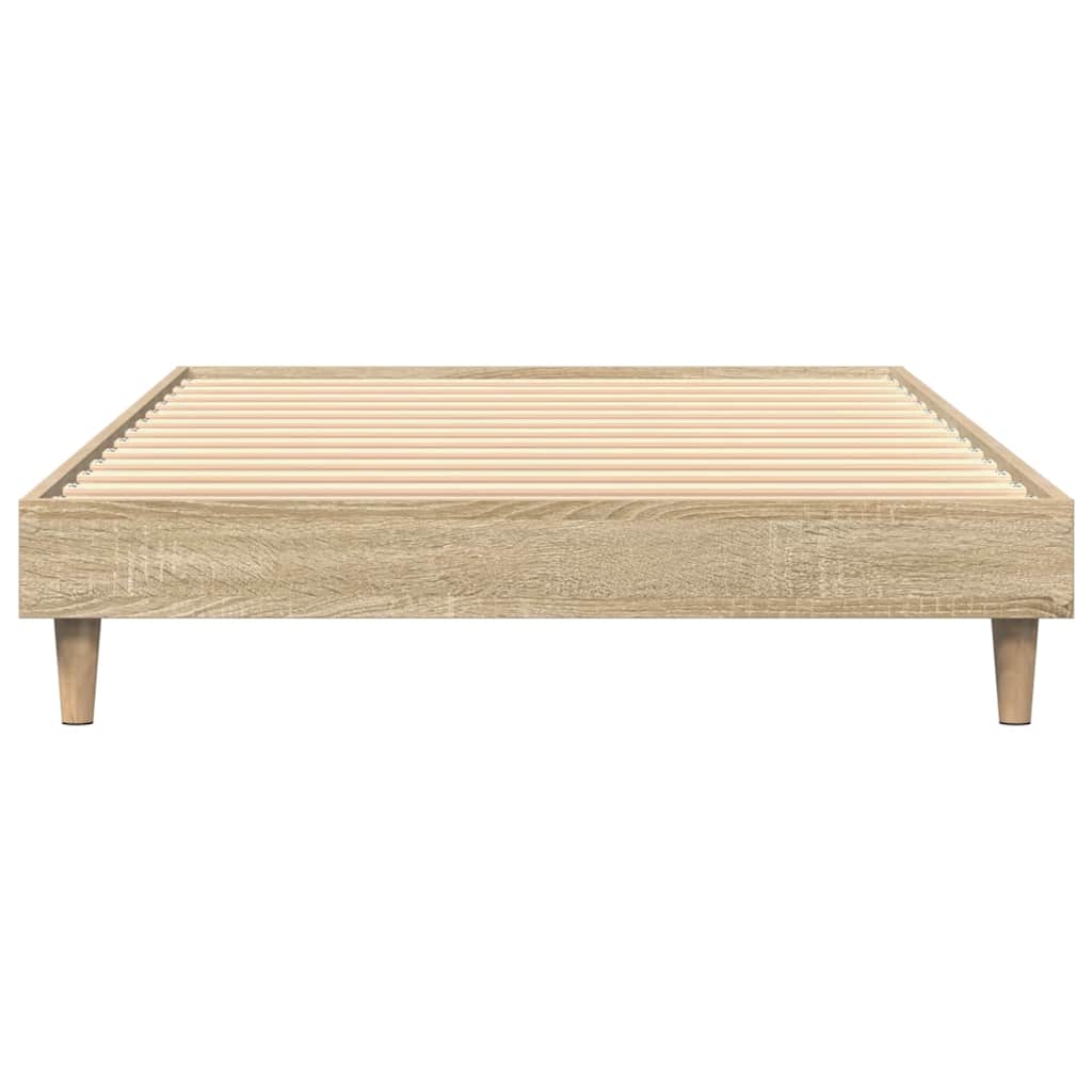 sonoma tölgy színű szerelt fa ágykeret matrac nélkül 75x190 cm