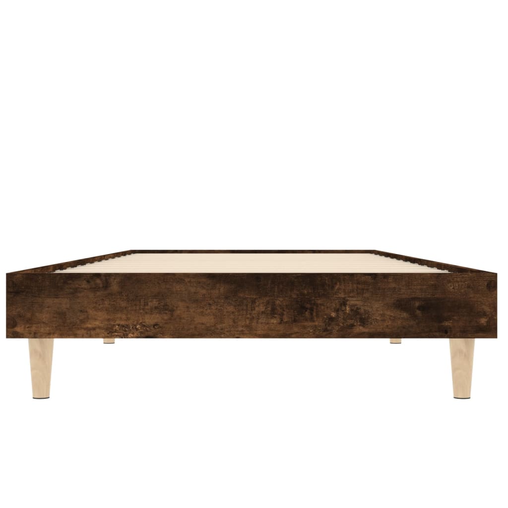 füstös tölgy színű szerelt fa ágykeret matrac nélkül 75x190 cm