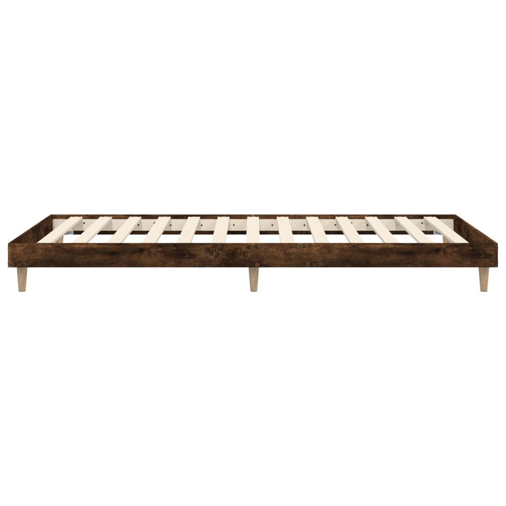 füstös tölgy színű szerelt fa ágykeret matrac nélkül 75x190 cm