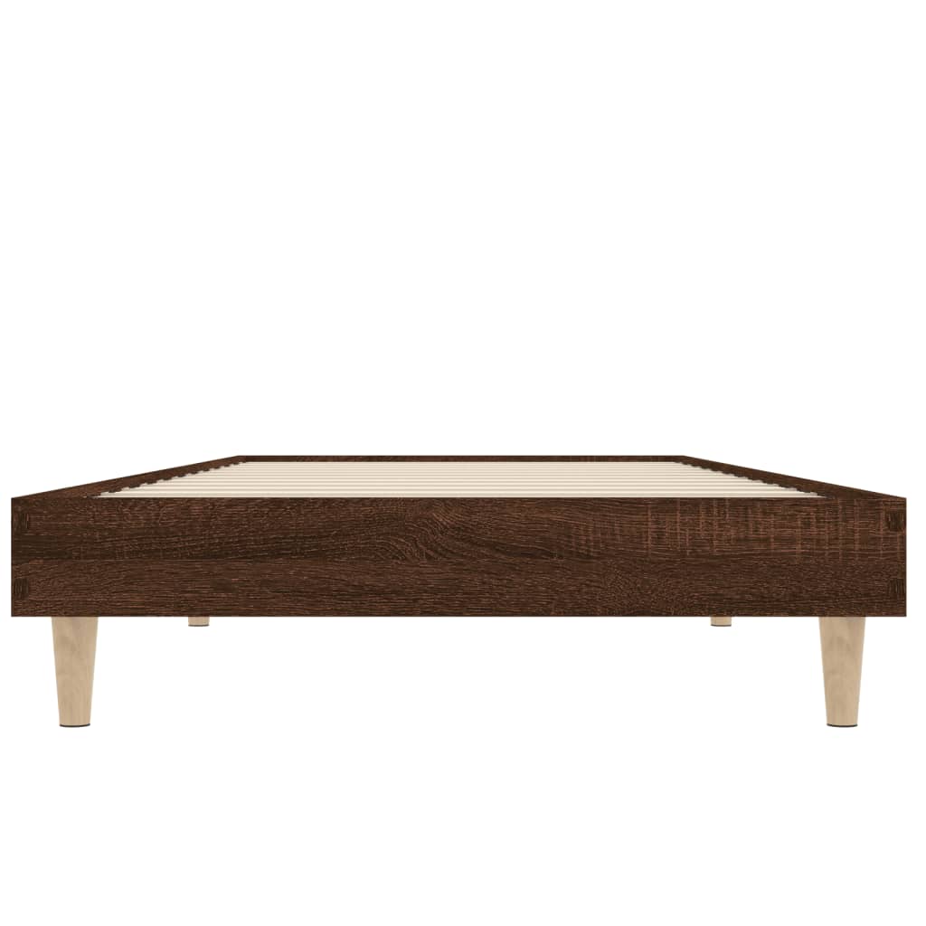 barna tölgy színű szerelt fa ágykeret matrac nélkül 75x190 cm