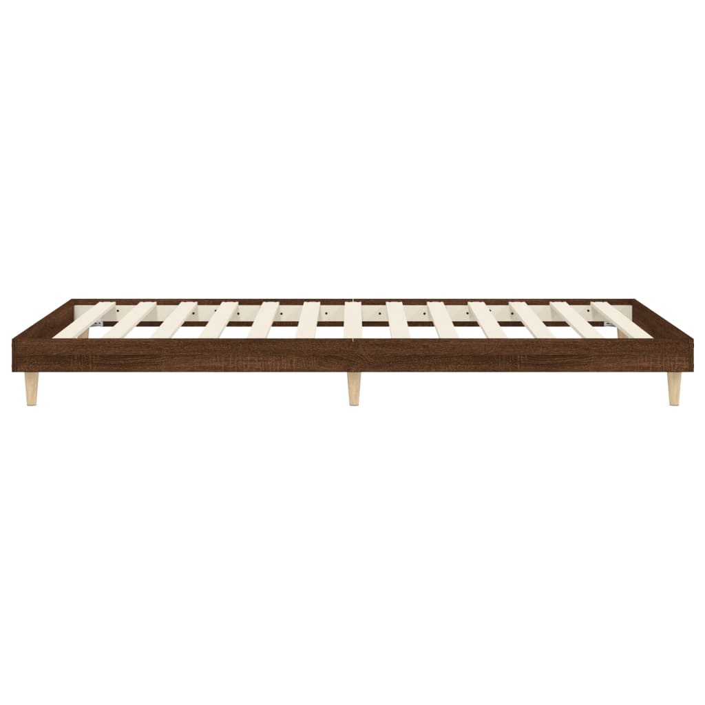 barna tölgy színű szerelt fa ágykeret matrac nélkül 75x190 cm