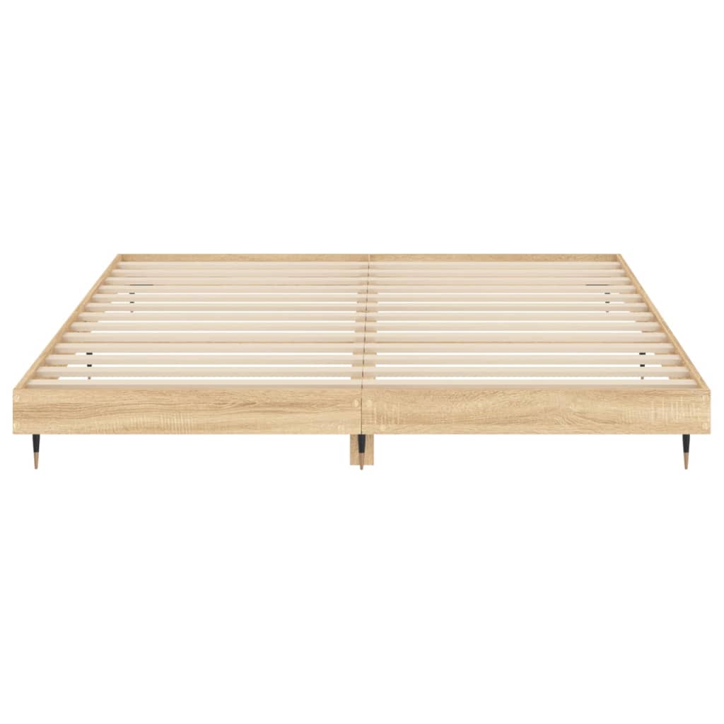 sonoma tölgy színű szerelt fa ágykeret matrac nélkül 120x200 cm