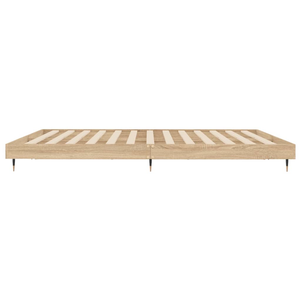 sonoma tölgy színű szerelt fa ágykeret matrac nélkül 120x200 cm