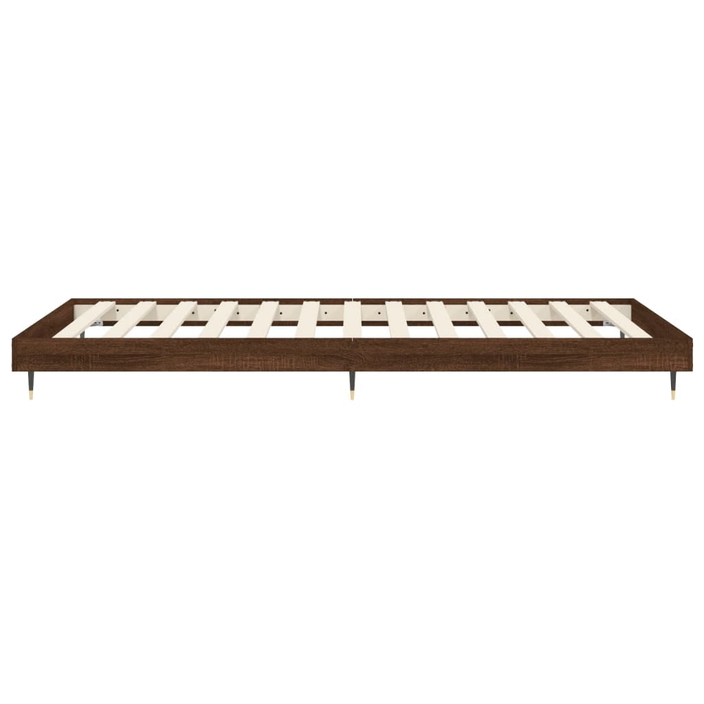 barna tölgy színű szerelt fa ágykeret matrac nélkül 100x200 cm