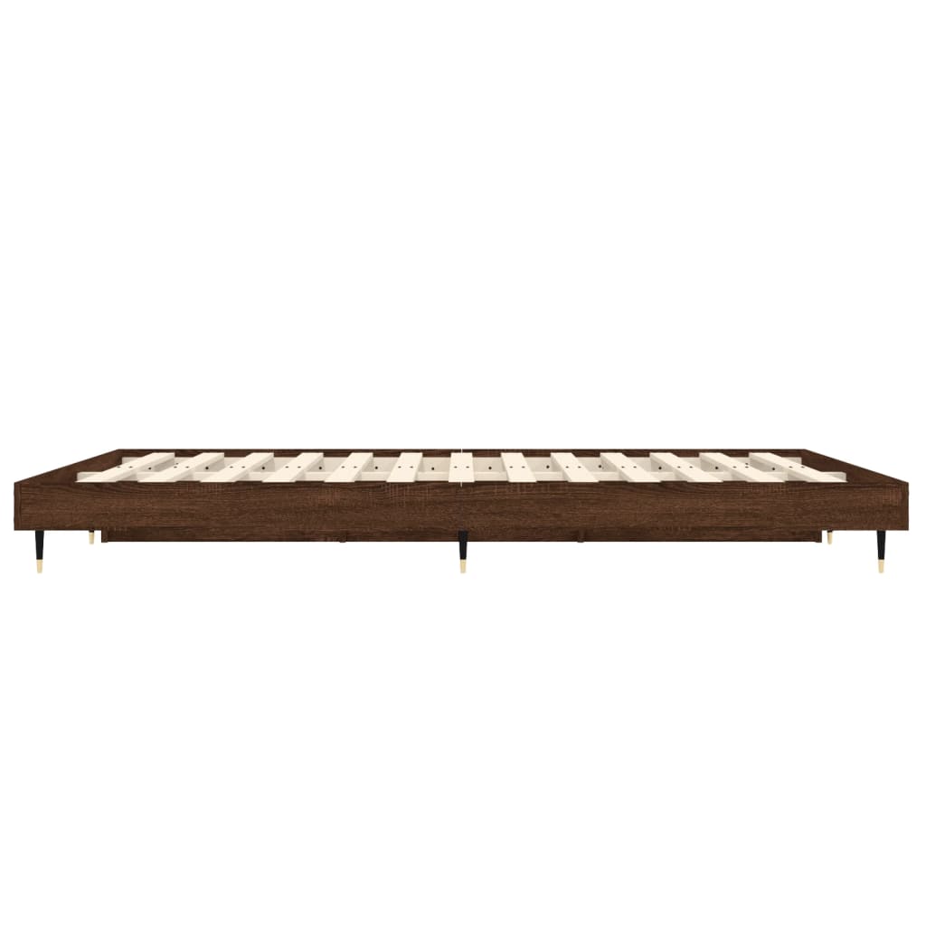 barna tölgy színű szerelt fa ágykeret matrac nélkül 120x190 cm