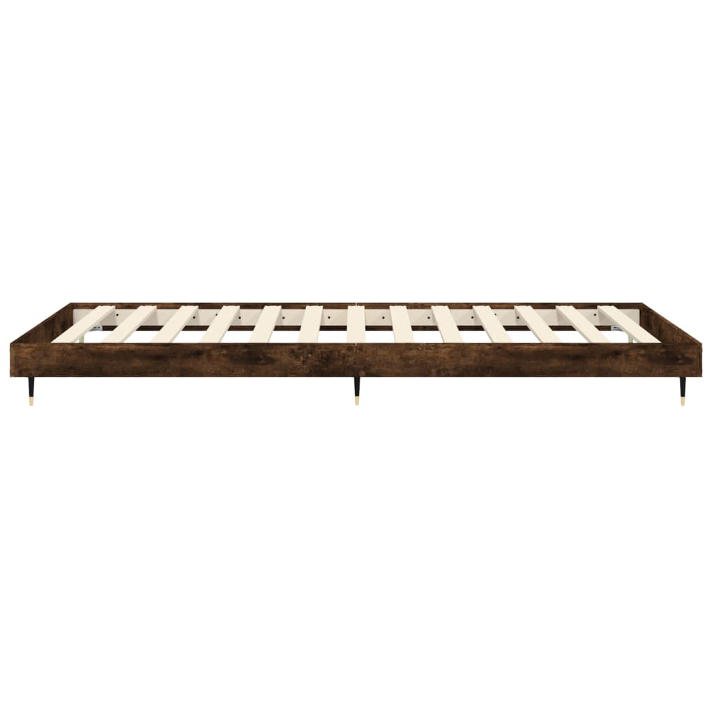 füstös tölgy színű szerelt fa ágykeret matrac nélkül 90x190 cm