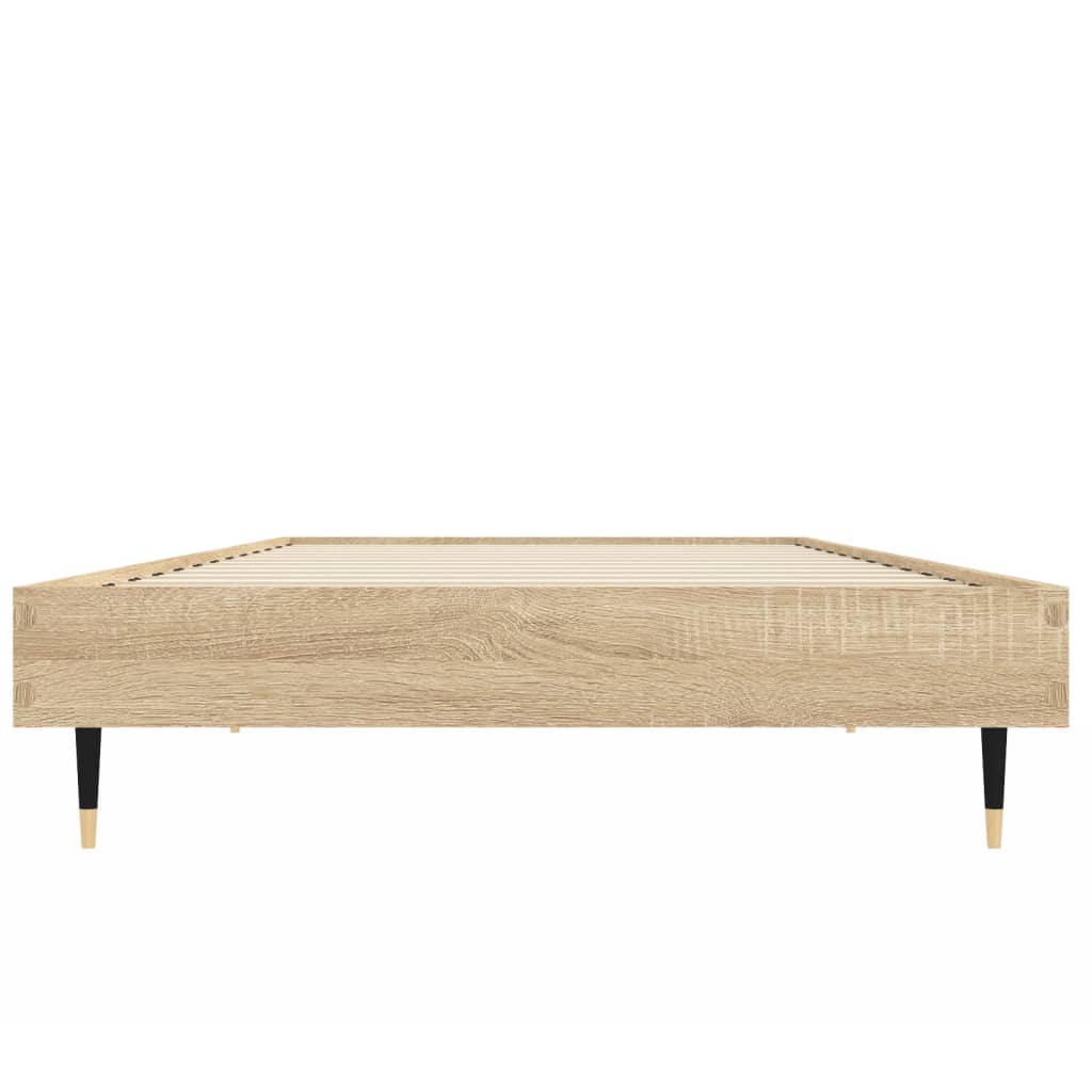 sonoma tölgy színű szerelt fa ágykeret matrac nélkül 75x190 cm