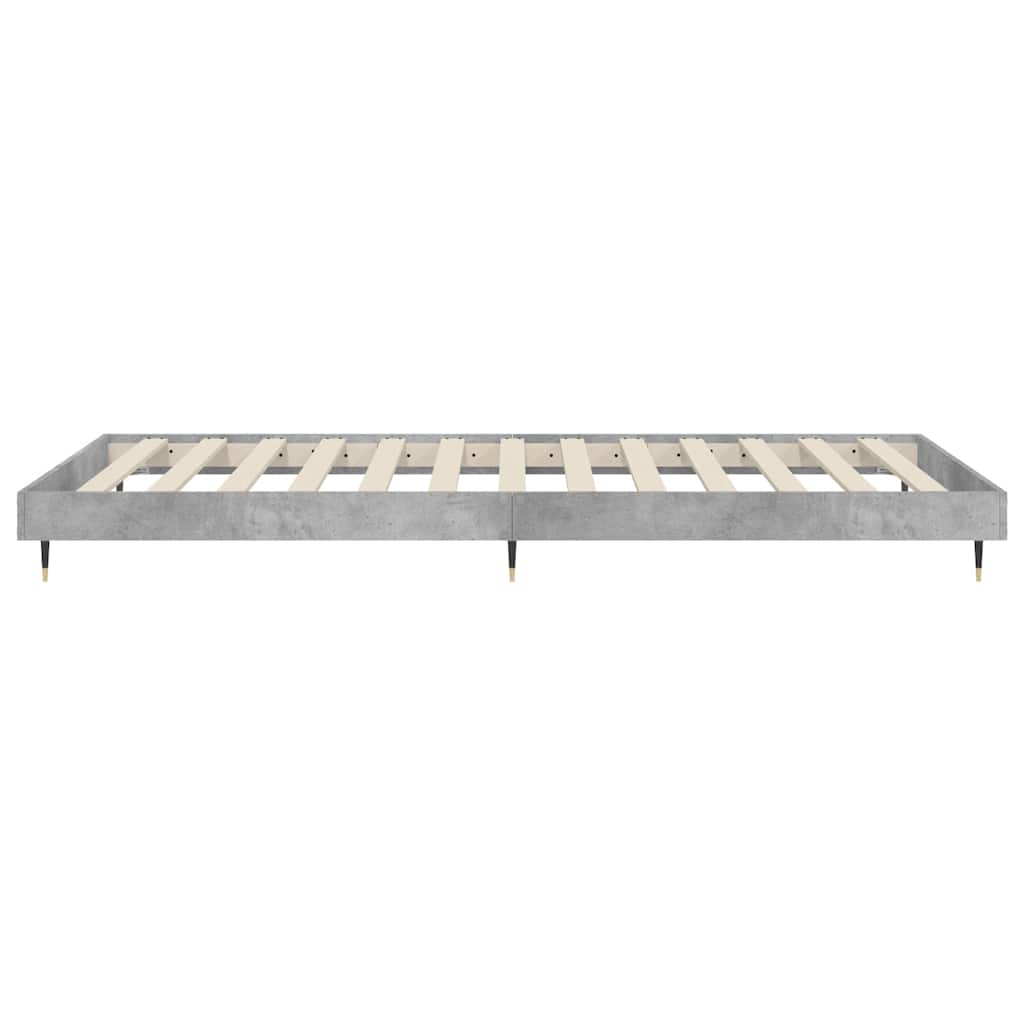 betonszürke szerelt fa ágykeret 75 x 190 cm