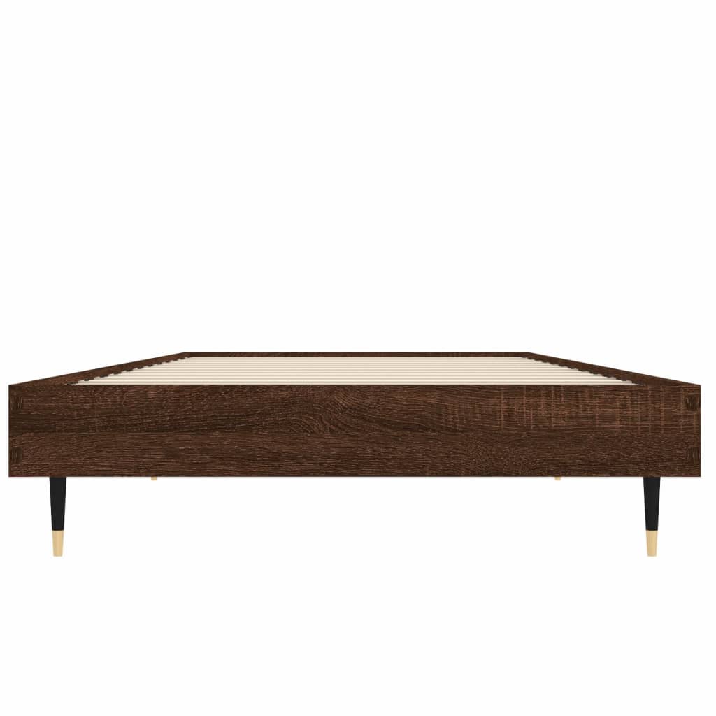 barna tölgy színű szerelt fa ágykeret matrac nélkül 75x190 cm