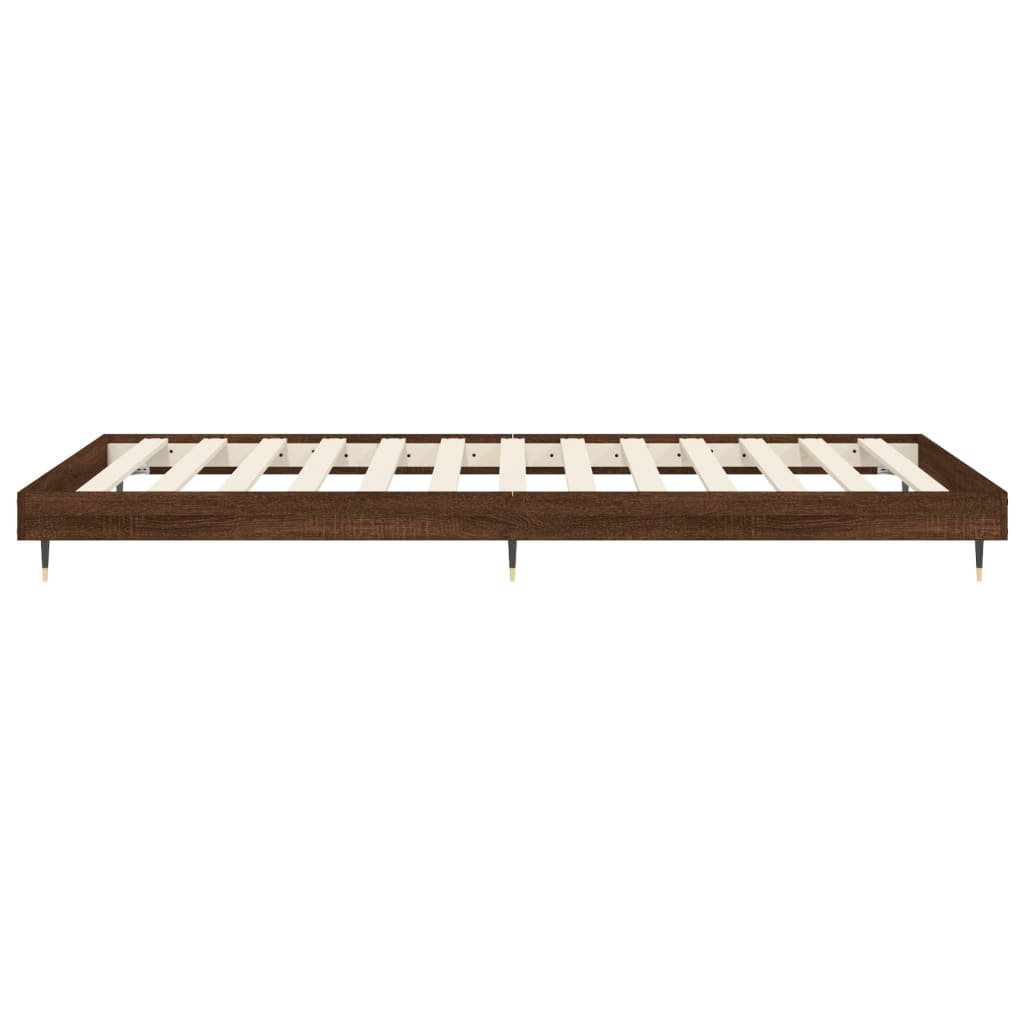barna tölgy színű szerelt fa ágykeret matrac nélkül 75x190 cm