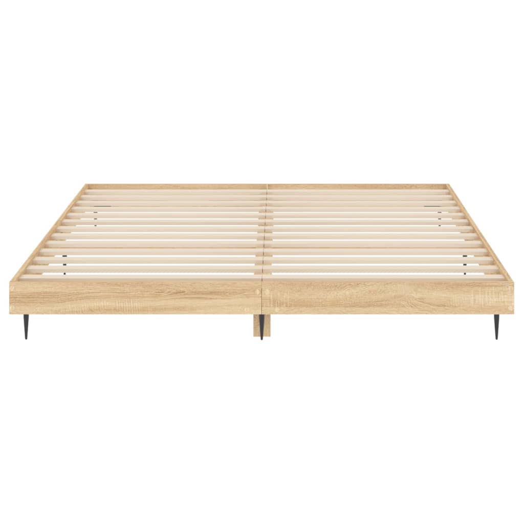 sonoma tölgy színű szerelt fa ágykeret matrac nélkül 120x200 cm