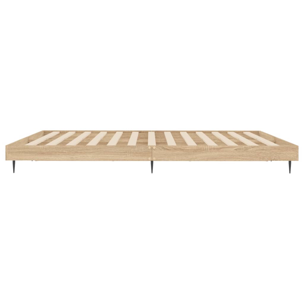 sonoma tölgy színű szerelt fa ágykeret matrac nélkül 120x200 cm