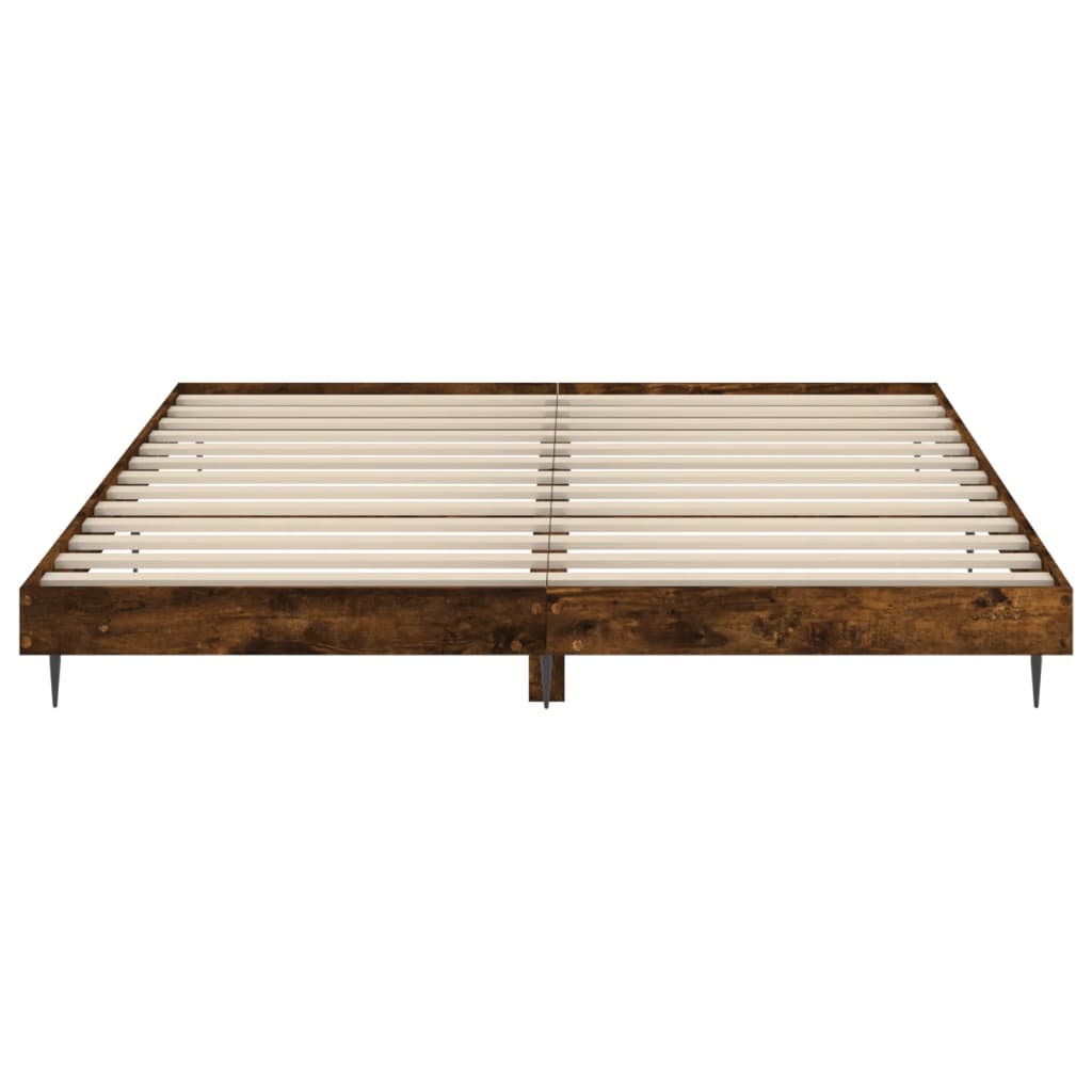 füstös tölgy színű szerelt fa ágykeret matrac nélkül 120x200 cm