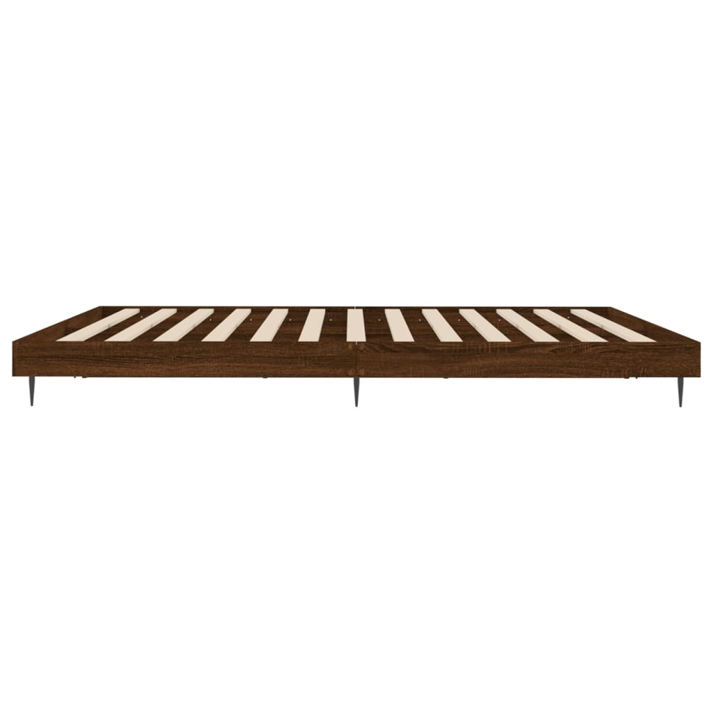 barna tölgy színű szerelt fa ágykeret matrac nélkül 120x200 cm